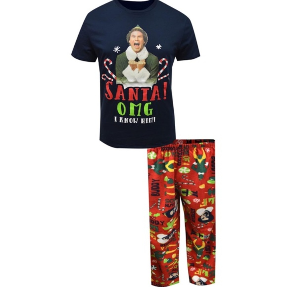 Men’s Elf Pajama Gift Set New In Box Size Large